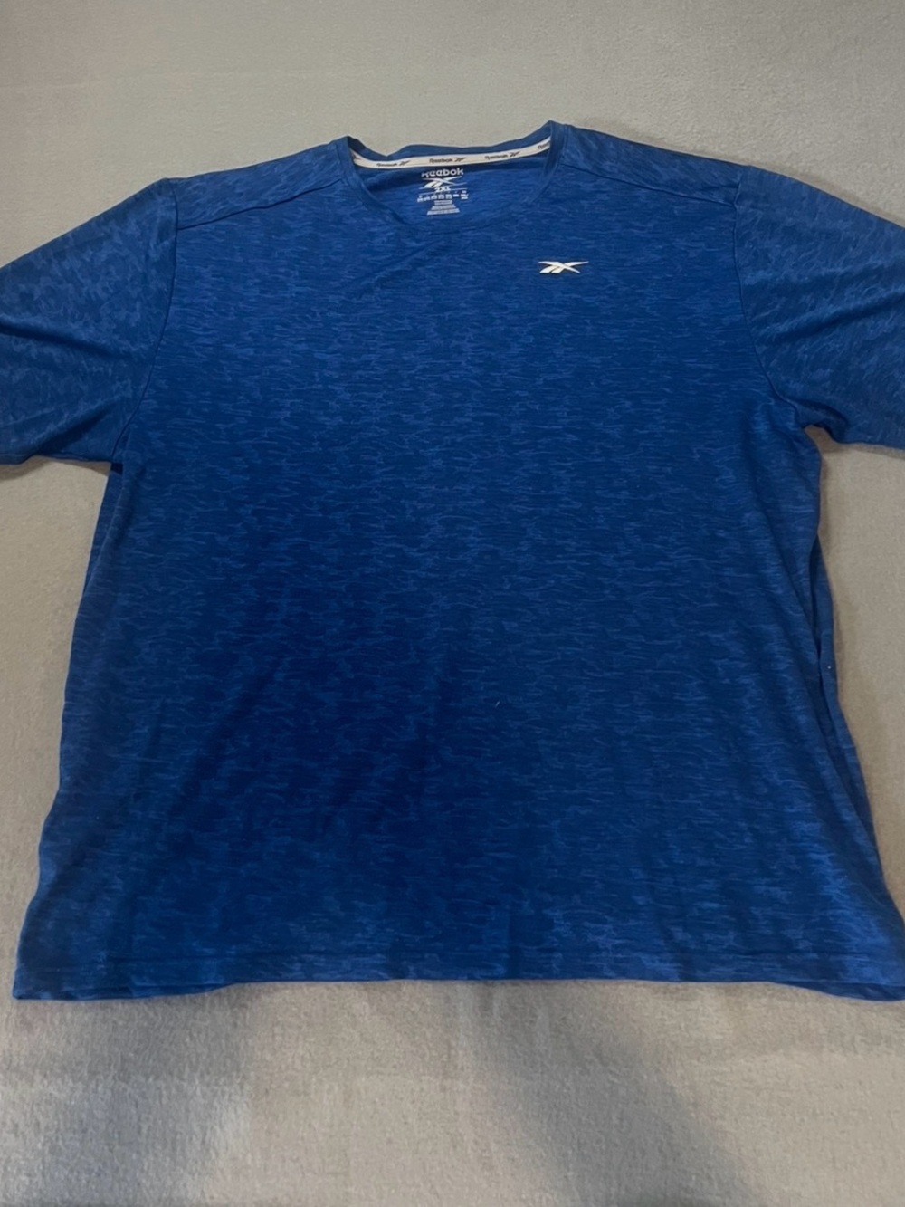 Reebok Men's Heathered Blue Short Sleeve Athletic Tee